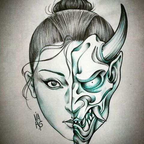 Oni Mask Drawing at GetDrawings | Free download