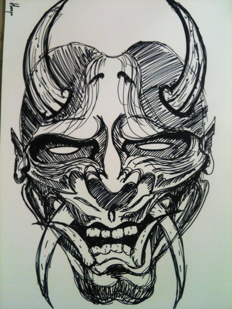 Oni Mask Drawing at GetDrawings | Free download