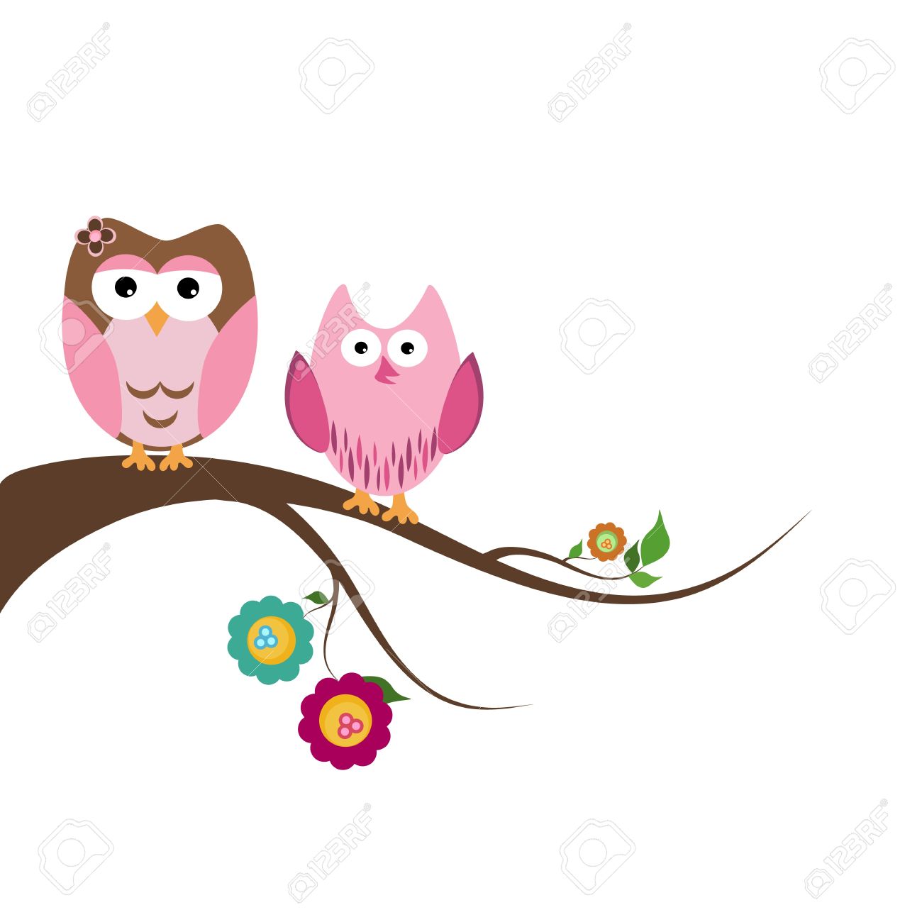 Owl On Tree Branch Drawing at GetDrawings | Free download