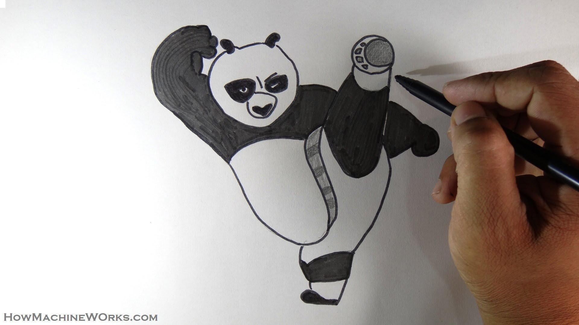 Учение рисование панды