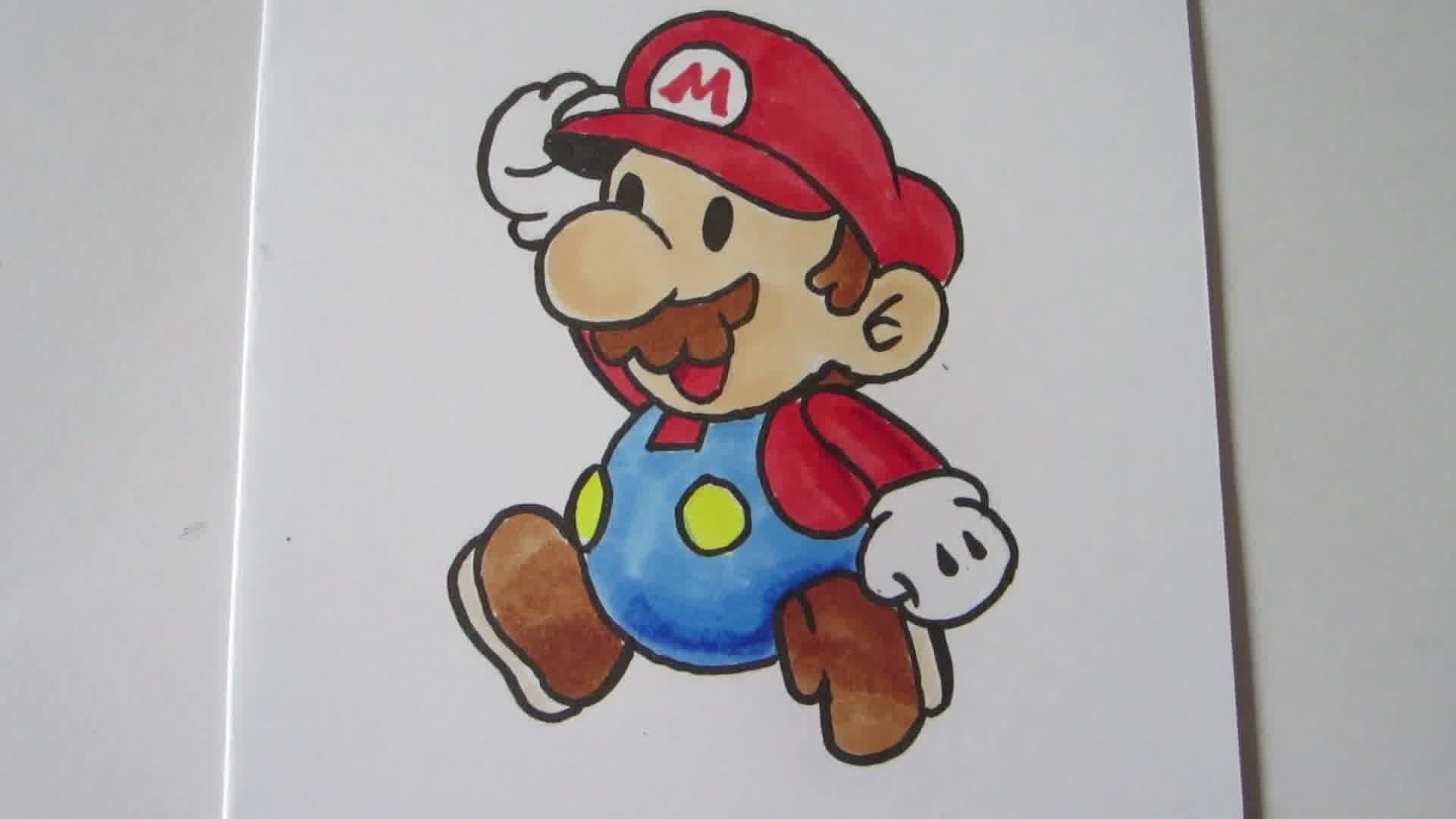 1920x1080 How To Draw Paper Mario Mario Real Time.
