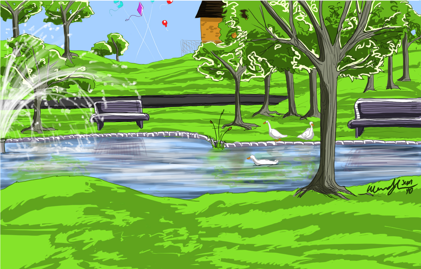 Park Drawing at GetDrawings | Free download