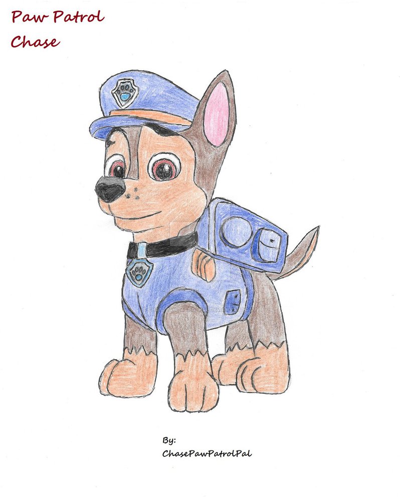 chase paw patrol cartoon drawing