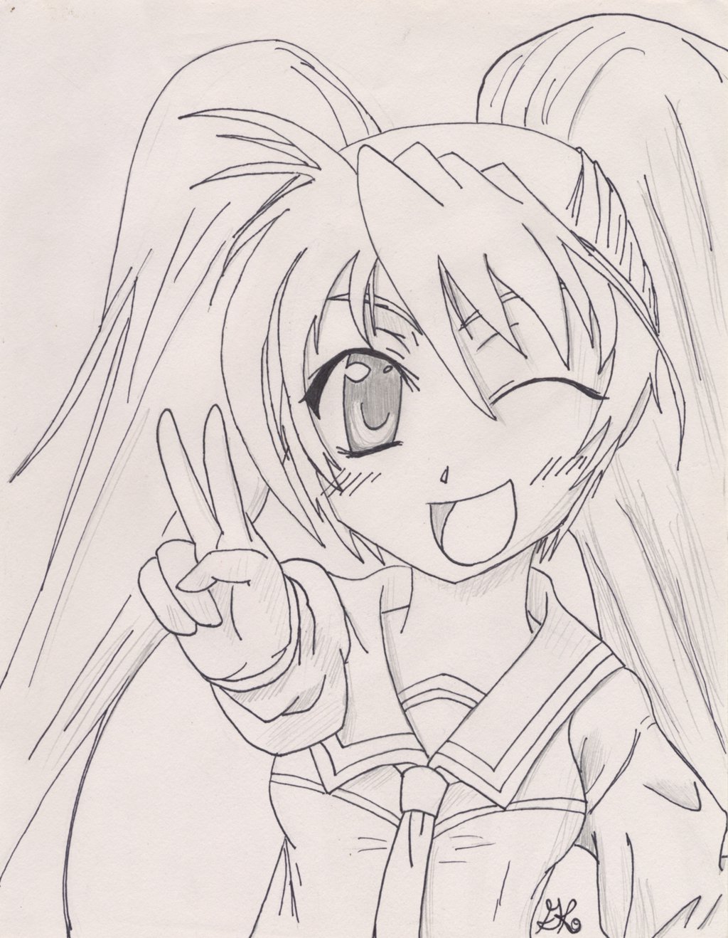 1024x1318 Anime Peace Sign By Ninjakittyartist.