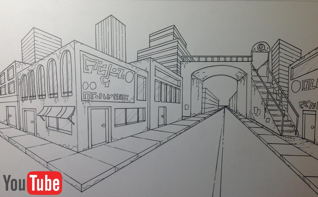 Perspective Buildings Drawing At Getdrawings Com Free For