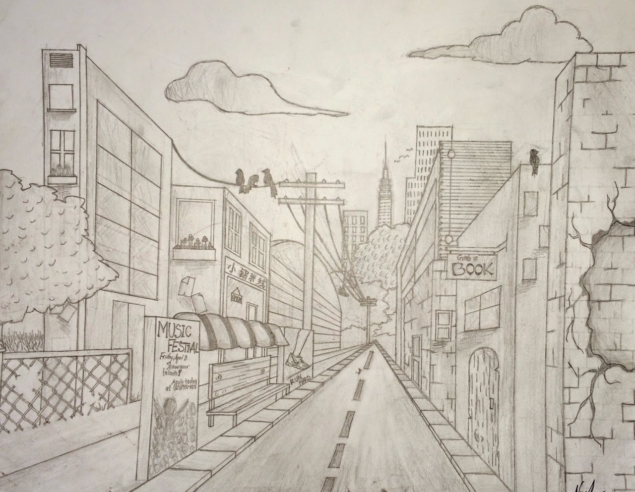 Perspective Street Drawing at GetDrawings Free download