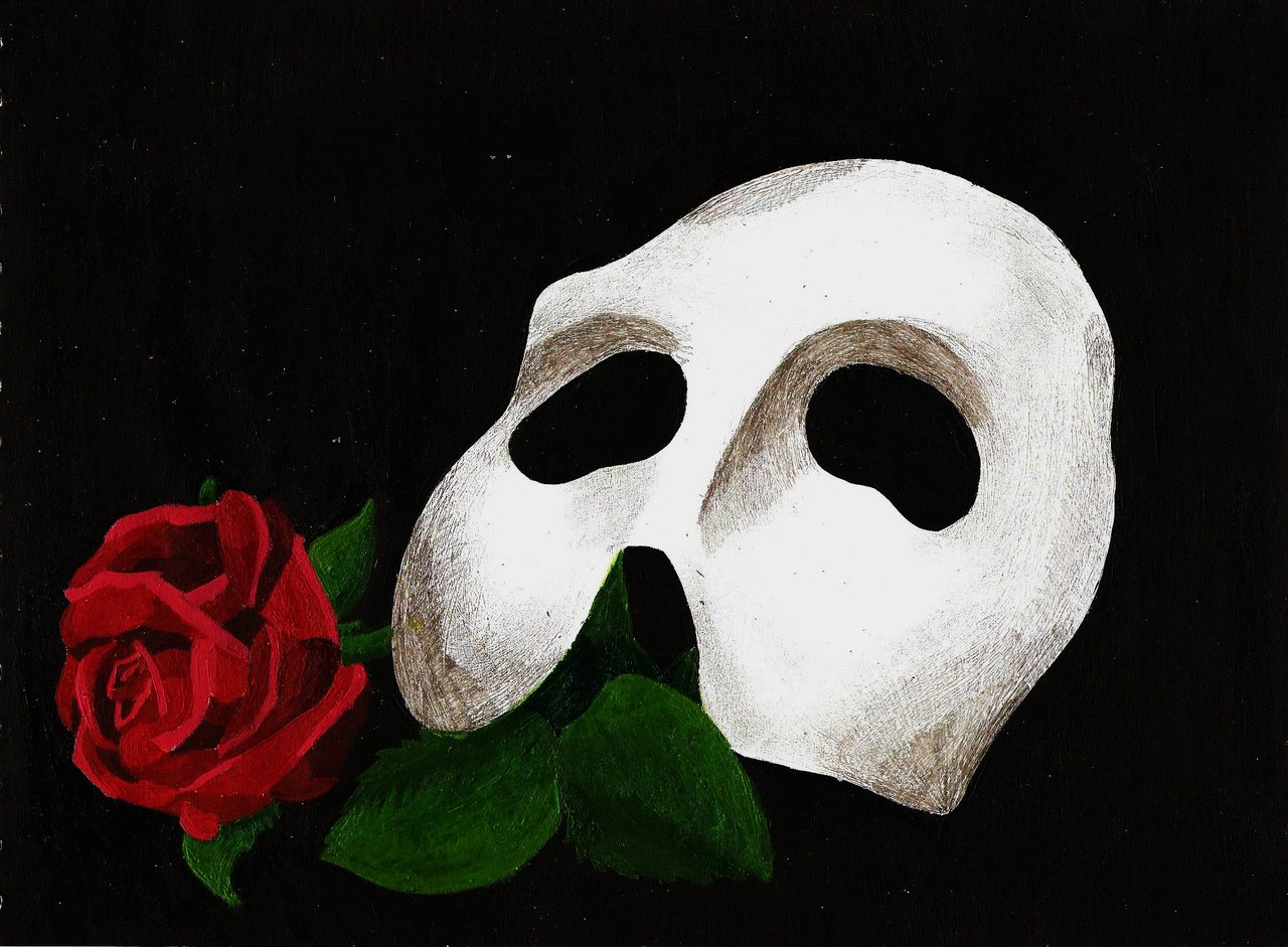 phantom of the opera mask with rose