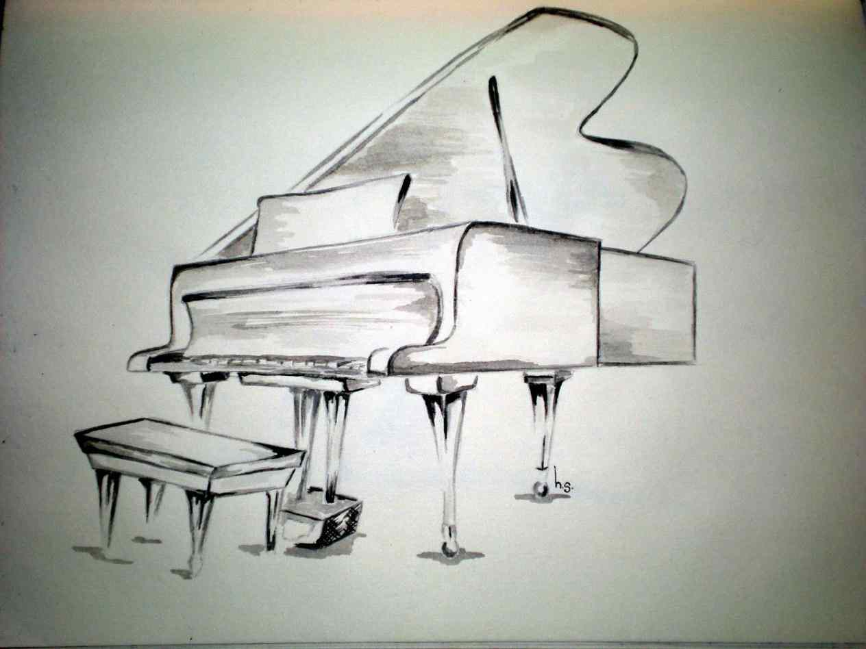 Piano Pencil Drawing at GetDrawings Free download