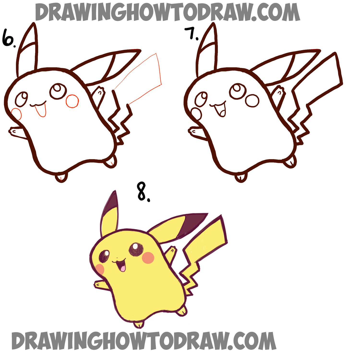 how to draw chibi pikachu