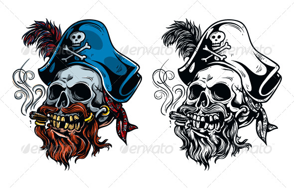 Pirate Skull Drawing At GetDrawings | Free Download