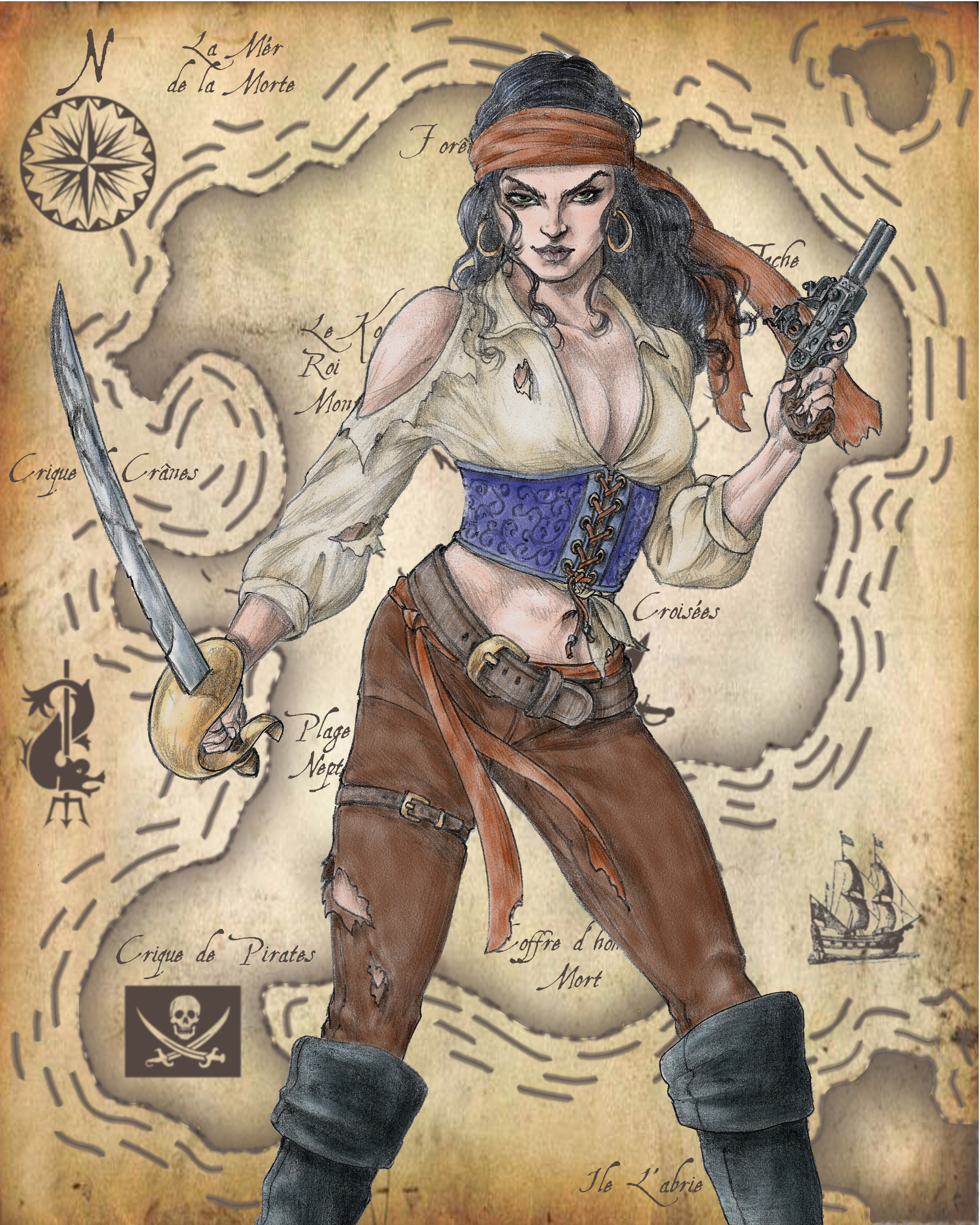 Девушки пиратки рисунок
