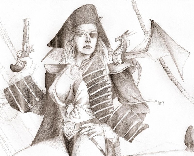 800x645 Female Pirate Drawings.