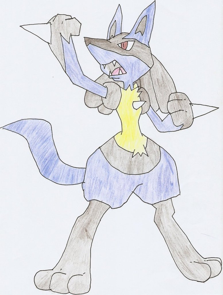 How To Draw Mega Lucario From Pokemon Printable Step By Step Drawing