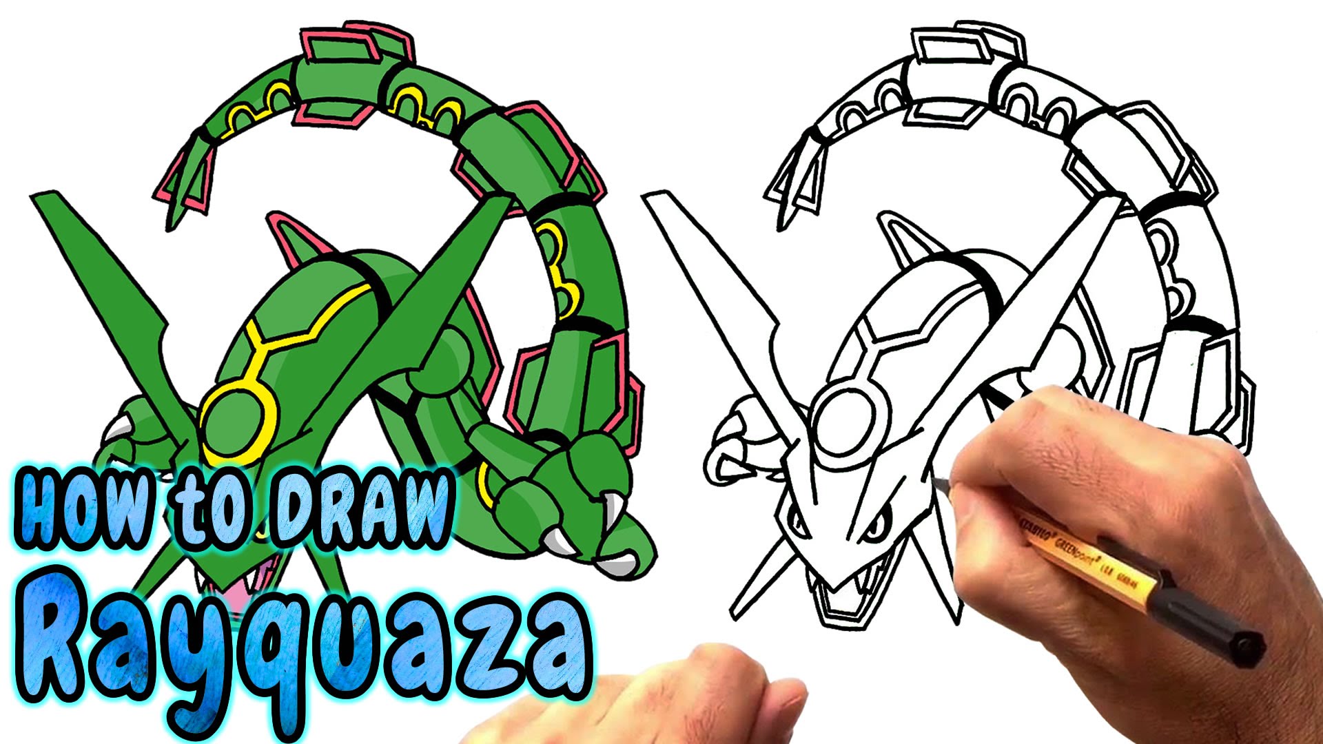 Pokemon Rayquaza Drawing at GetDrawings | Free download