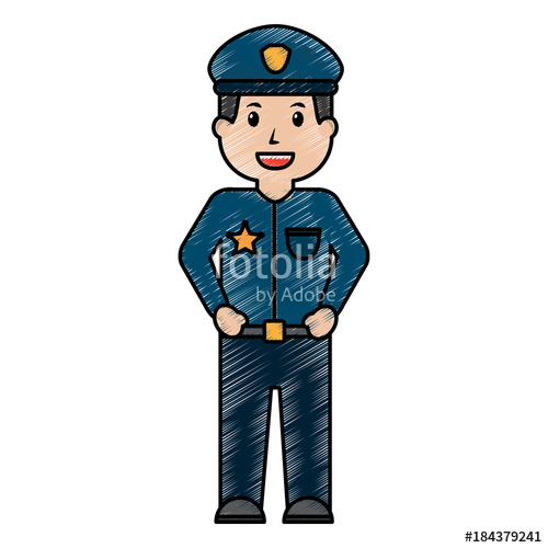 Policeman Mr Parker Vector Cartoon Character