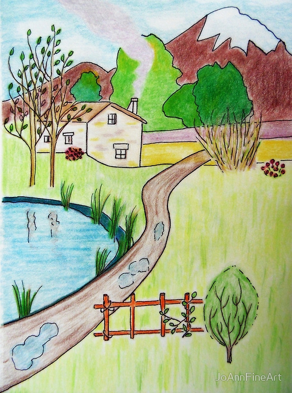 Pond Drawing At Getdrawings 