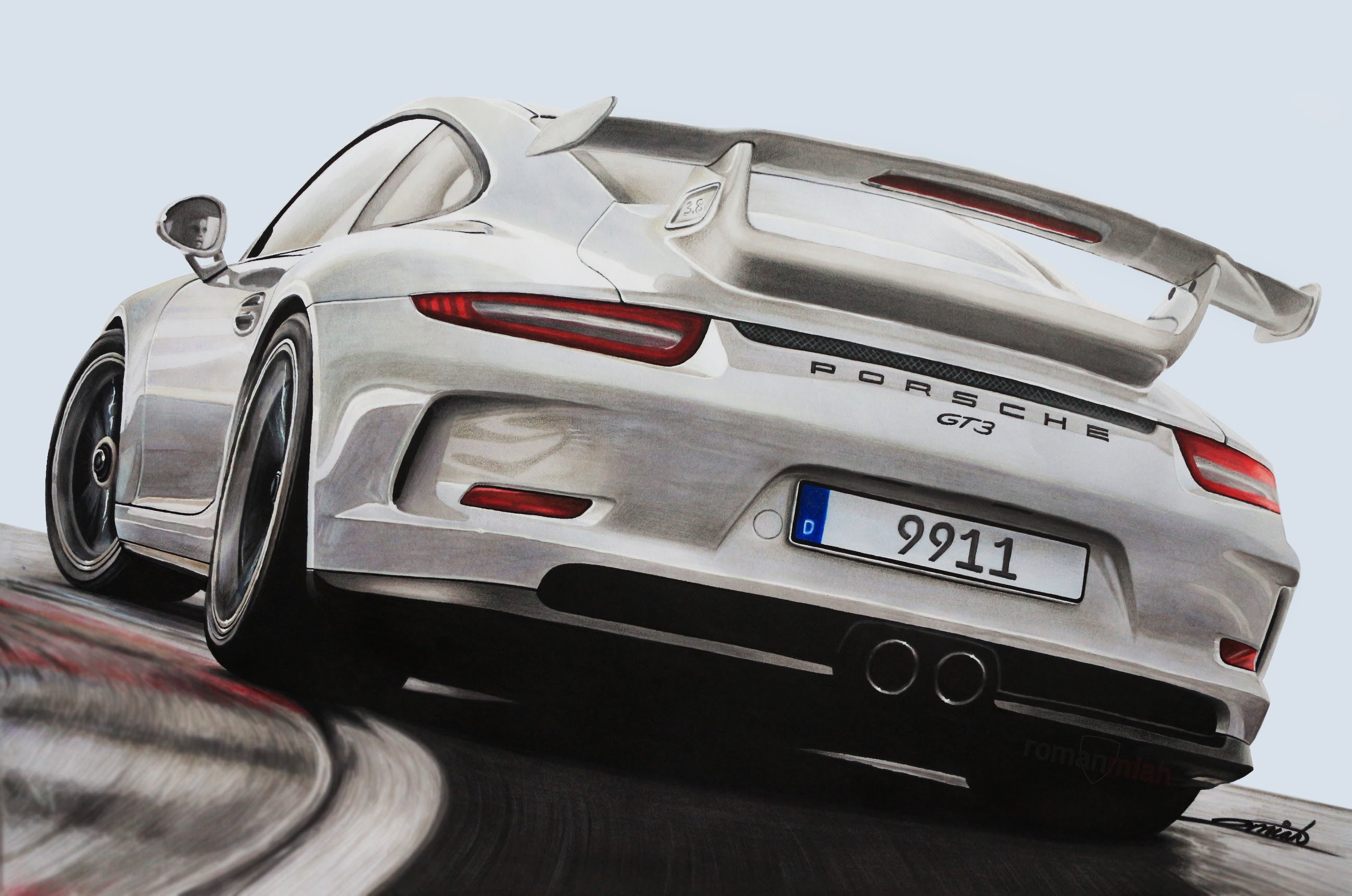 Porsche 911 gt3 drawing