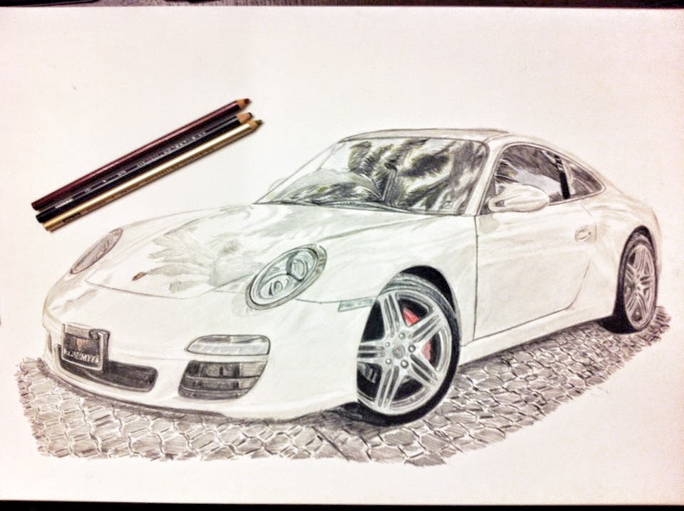 porsche 911 carrera drawing