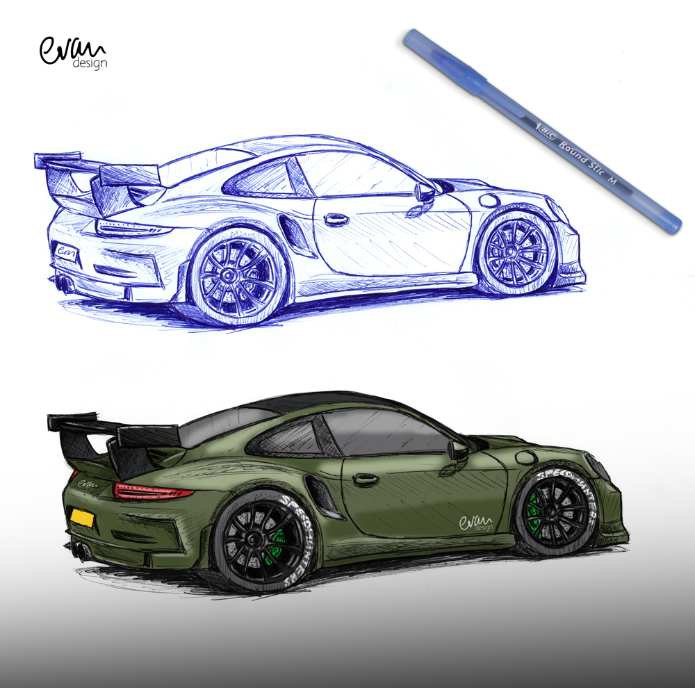 Porsche Drawing