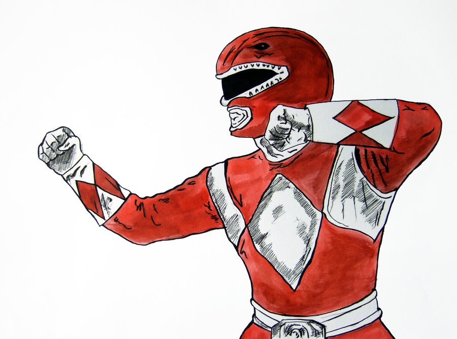 Simple Power Rangers Sketch Drawing with Realistic