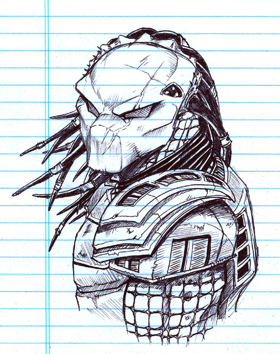 554x700 Predator Head Sketch By Tpollockjr.