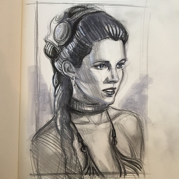 Princess Leia Drawing at GetDrawings | Free download