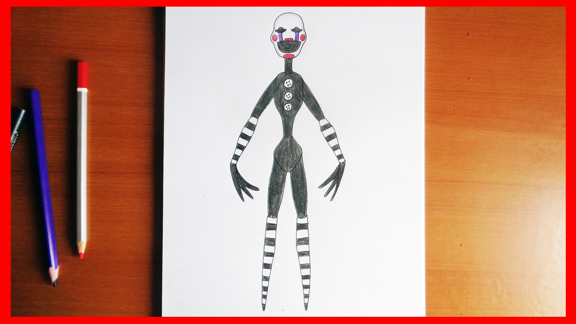 How To Draw Fnaf Marionette Phantom Puppet Easy Step By Step | Images