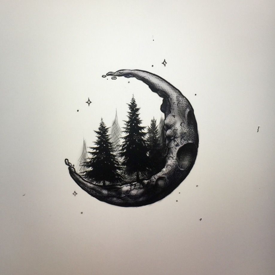 Quarter Moon Drawing at GetDrawings | Free download