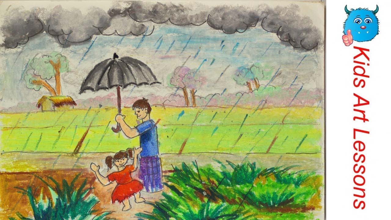 Featured image of post Rainy Day Drawing For Class 2 - Simple drawing tutorial for kids this drawing is for pre primary kids.