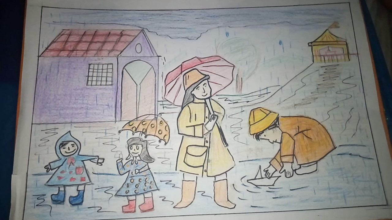 Simple Beautiful Rainy Season Drawing - meinblog84