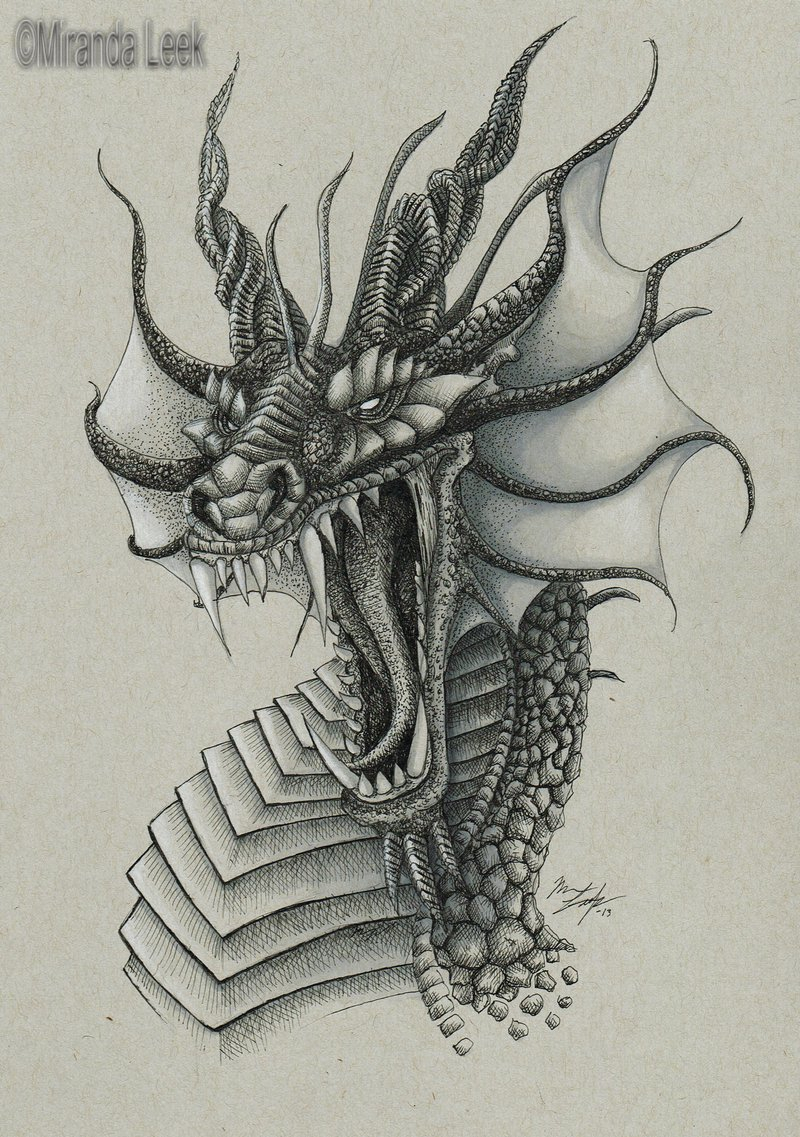 anime dragon sketch