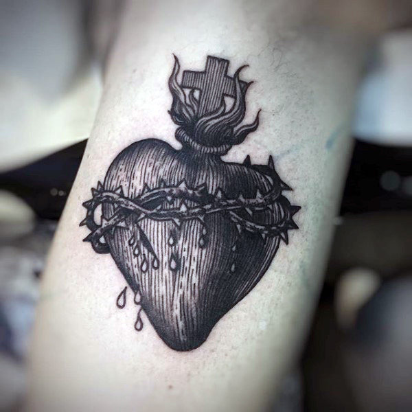 Realistic Sacred Heart Drawing at GetDrawings | Free download