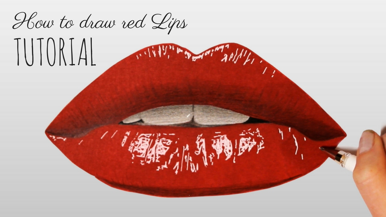 1280x720 How To Draw Amp Colour Red Lips Tutorial.