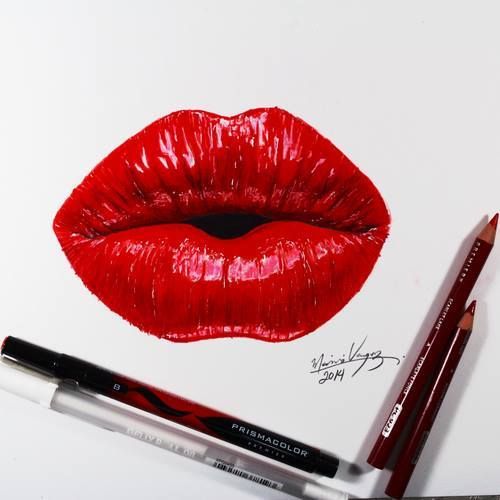 Red Lips Drawing At Getdrawings 