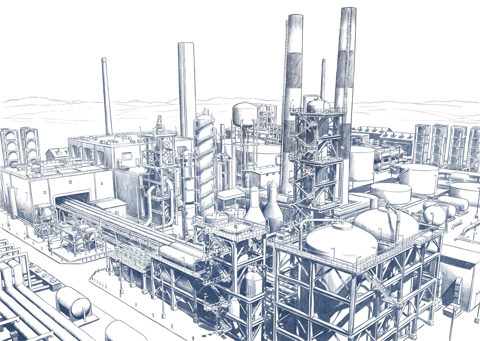 Refinery Drawing at GetDrawings Free download