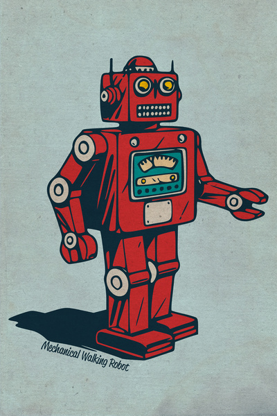 Retro Robot Drawing At Getdrawings Free Download