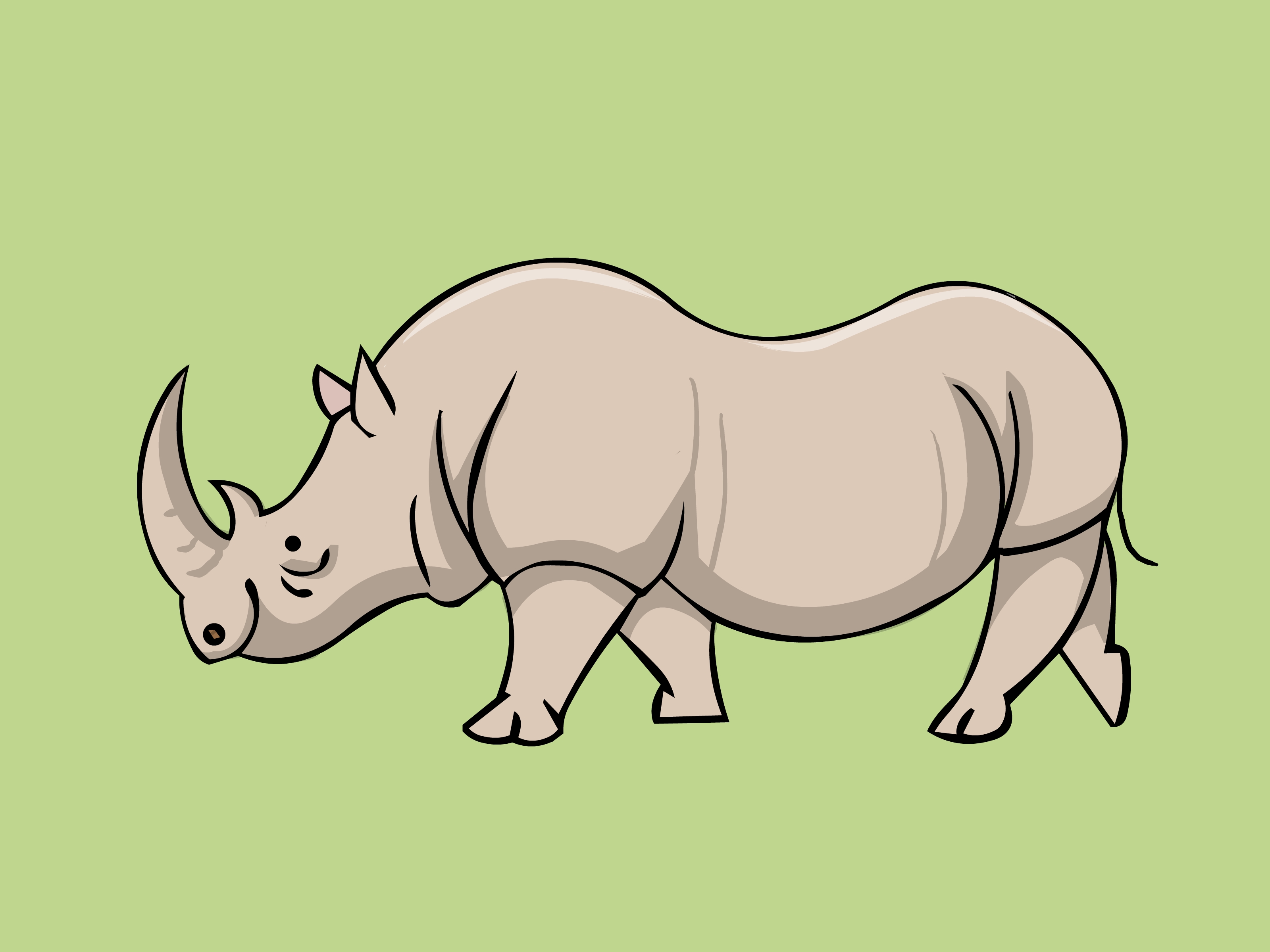 easy rhinoceros drawing
