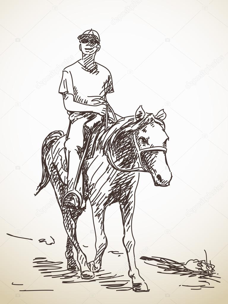 Riding A Horse Drawing at GetDrawings Free download