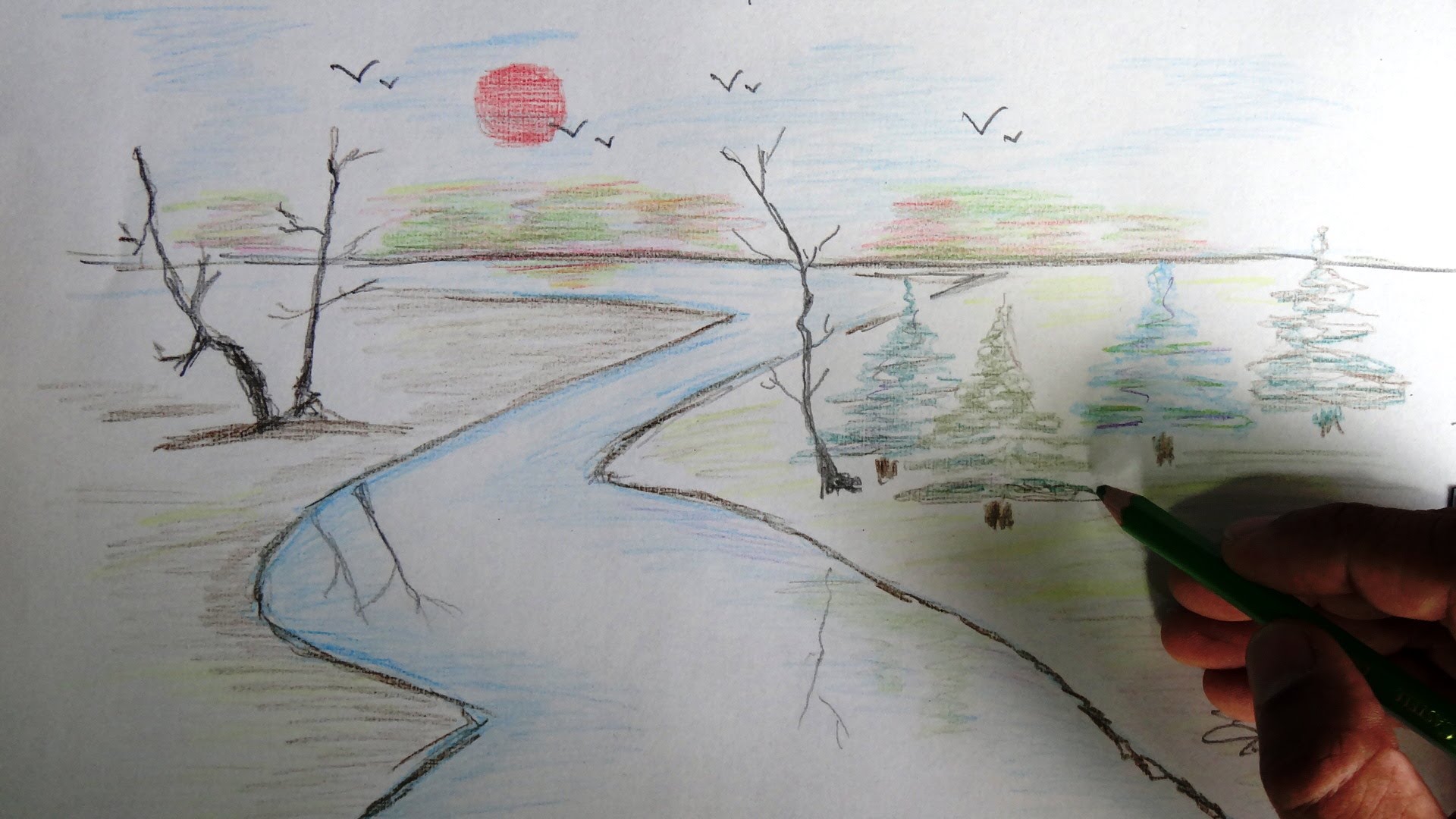 River Pencil Drawing at GetDrawings Free download