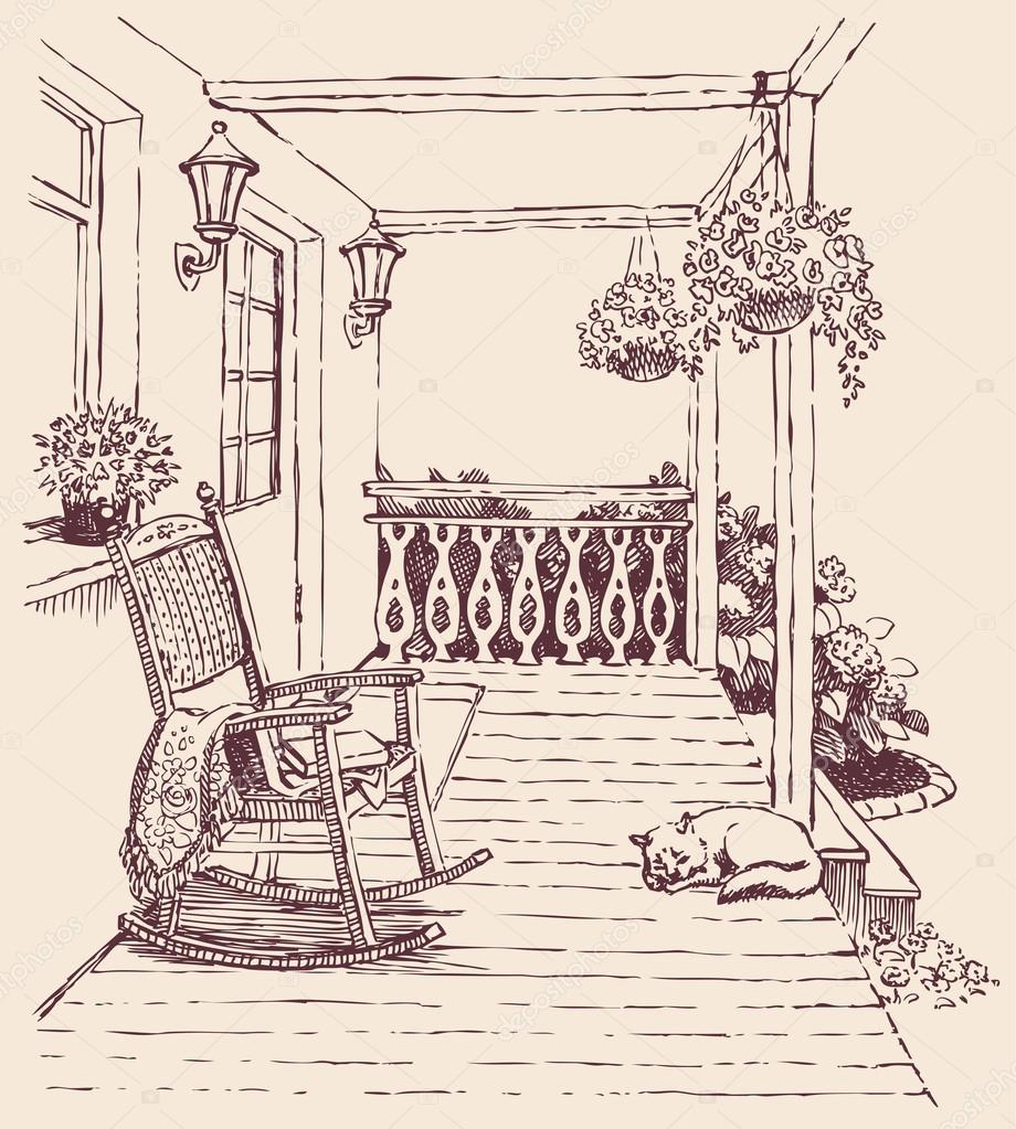 Rocking Chair Drawing at GetDrawings | Free download