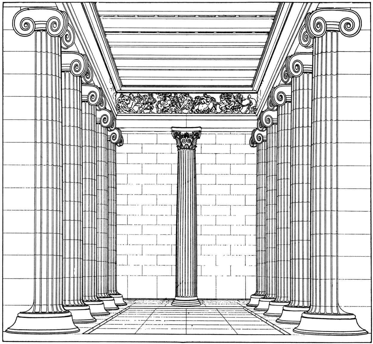 Храм Аполлона в Бассах Коринфская колонна