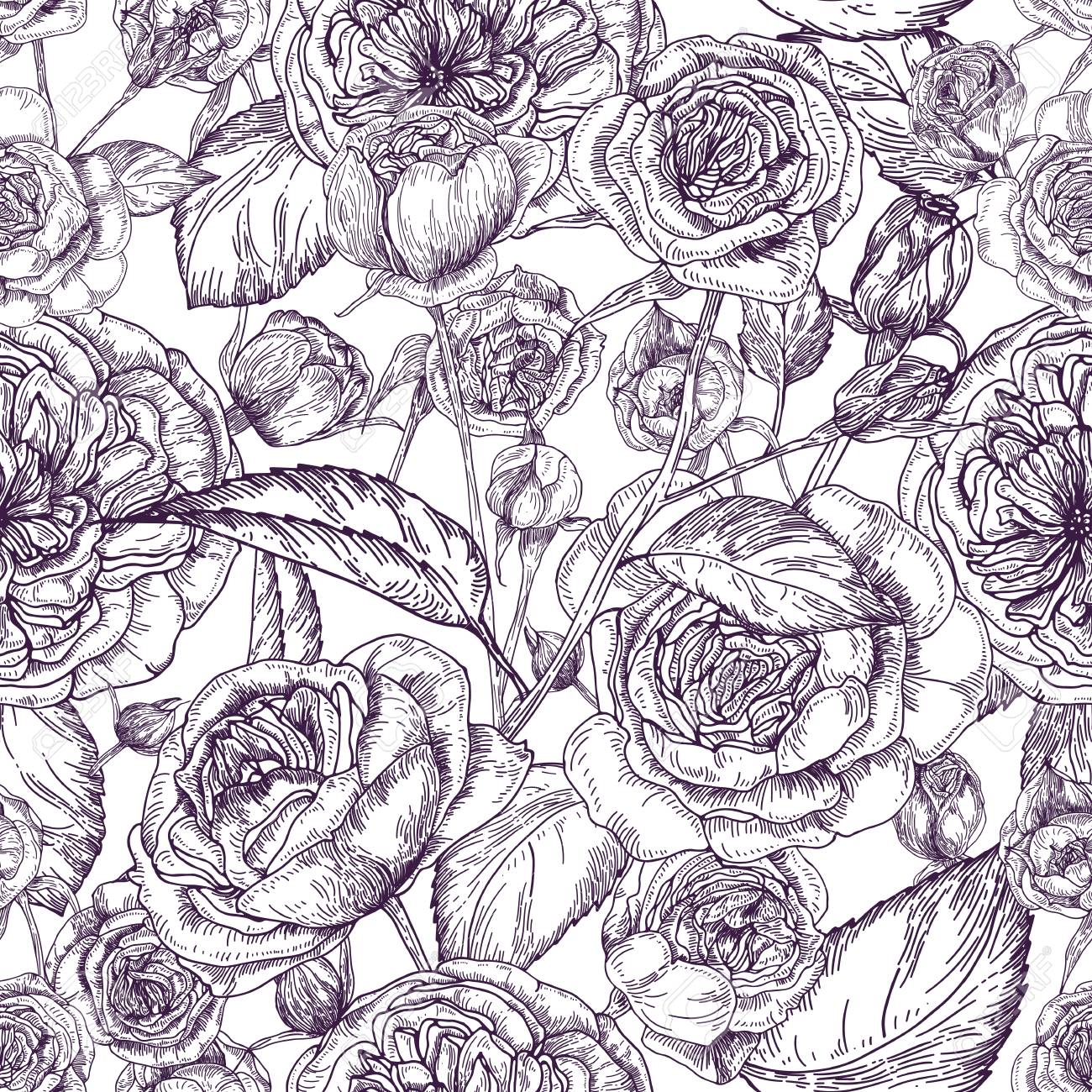 Rose Pattern Drawing at GetDrawings Free download