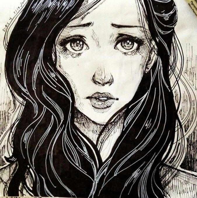 Sad Girl Face Drawing at GetDrawings | Free download