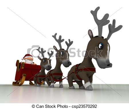 Santa And Reindeer Drawing at GetDrawings | Free download