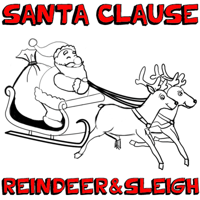 Santa And Reindeer Drawing at GetDrawings | Free download