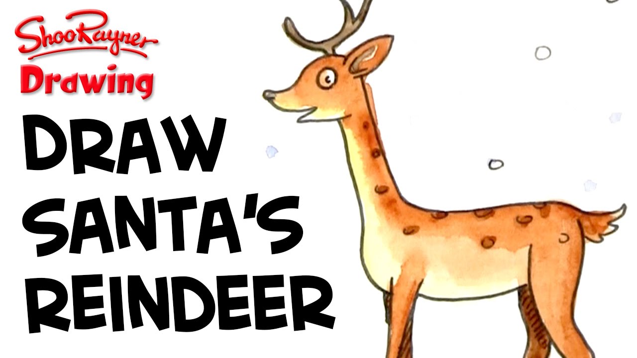 Santa And Reindeer Drawing at GetDrawings | Free download