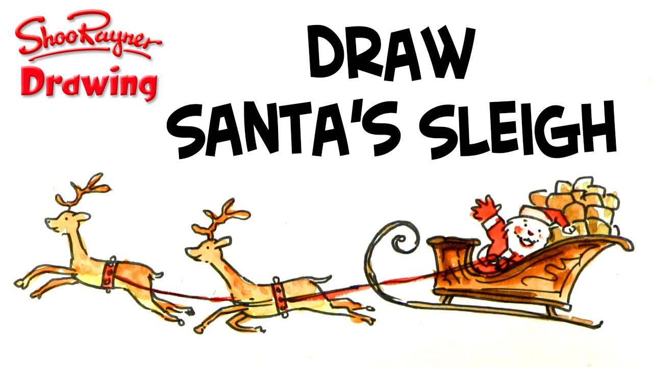 Santa And Reindeer Drawing at GetDrawings | Free download