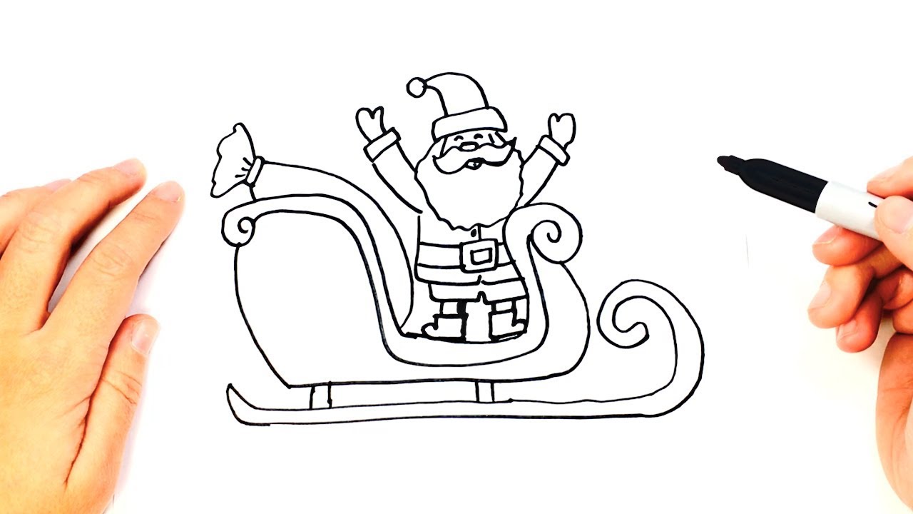 1280x720 How To Draw A Santa Claus Sleigh For Kids.