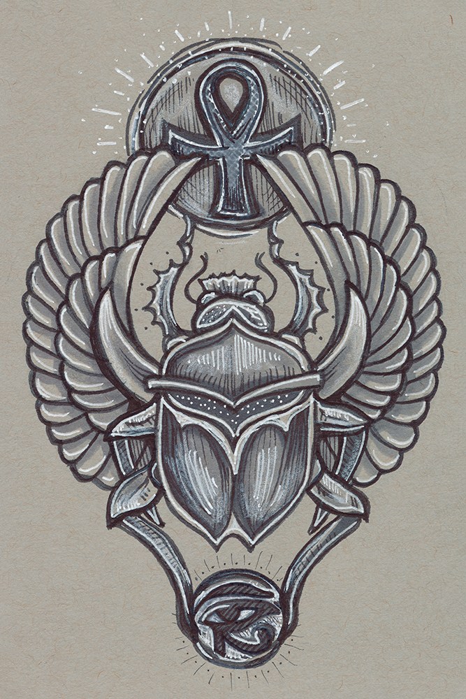 Scarab Beetle Drawing at GetDrawings | Free download