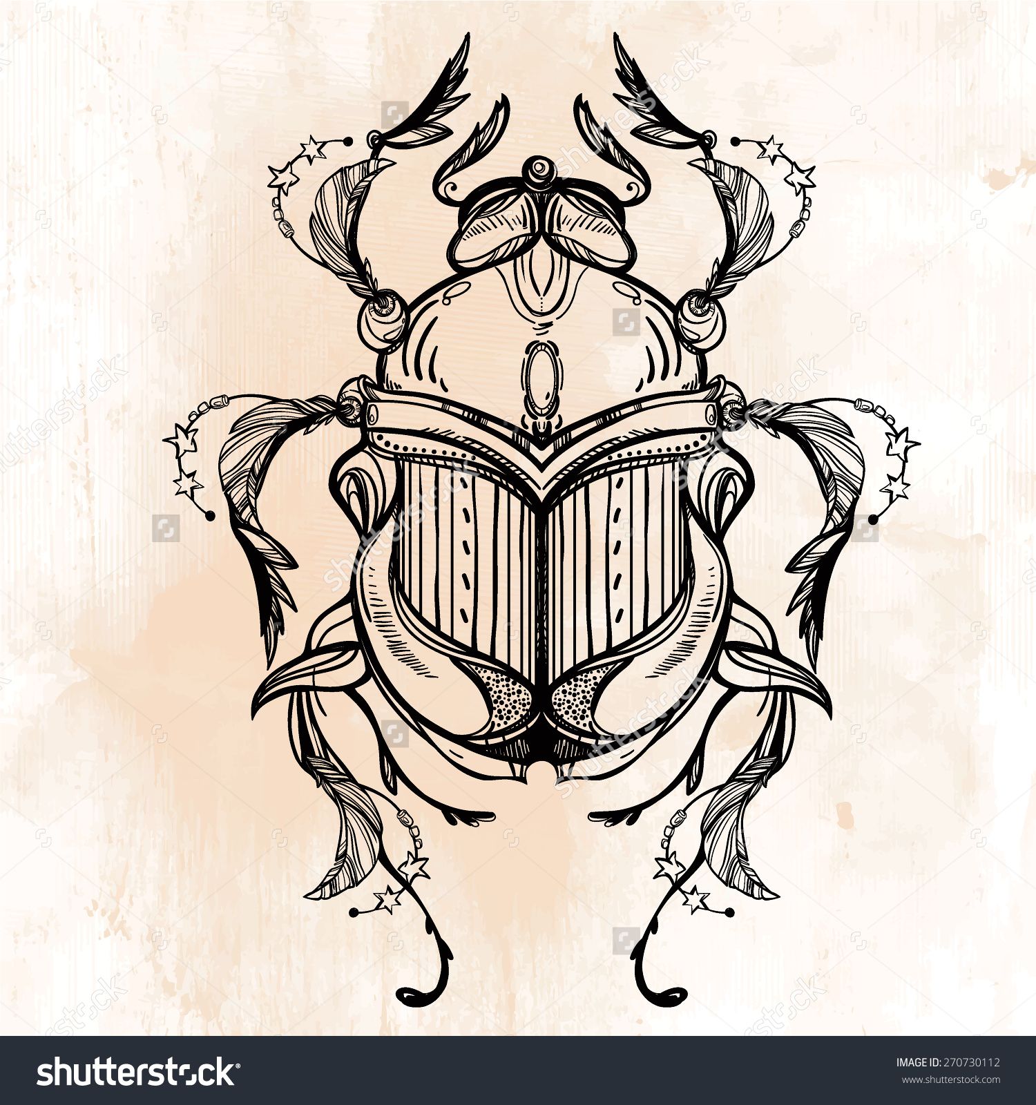 Scarab Beetle Drawing at GetDrawings | Free download